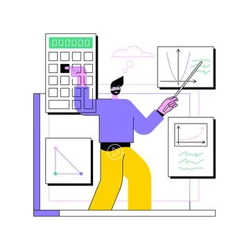 Online math tutoring abstract concept vector illustration. Stock Illustration