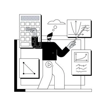 Online math tutoring abstract concept vector illustration. Stock Illustration