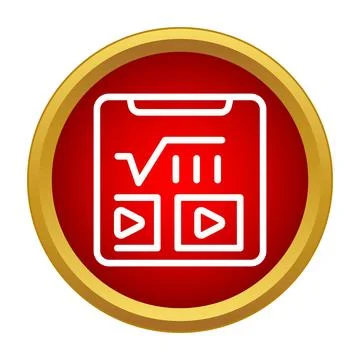 Online math video lesson learning mobile device icon Illustrazione stock