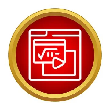 Online mathematics tutorial video lesson icon concept Illustrazione stock