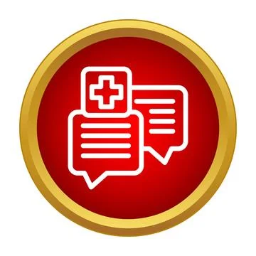 Online medical chat application icon representing healthcare communication Stock Illustration