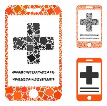 Online medical data Composition Icon of Ragged Elements Stock Illustration