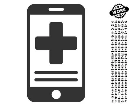 Online Medical Data Icon with Work Bonus Stock Illustration