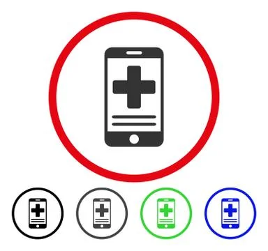 Online Medical Data Rounded Vector Icon Stock Illustration