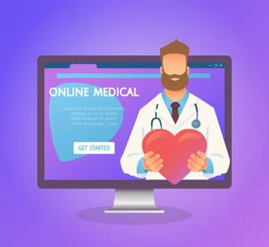 Online medicine concept Stock Illustration