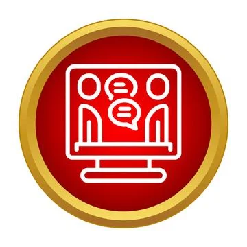 Online meeting icon representing virtual communication and teamwork Stock Illustration