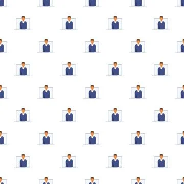 Online meeting participant pattern for remote work concept Illustrazione stock