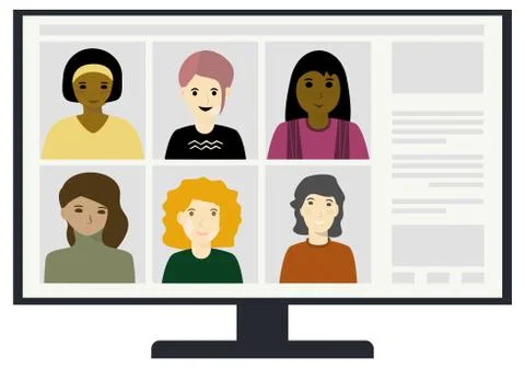 Online meeting. Work and study at home. Stock Illustration