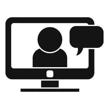 Online mentor icon simple vector. Training career Stock Illustration