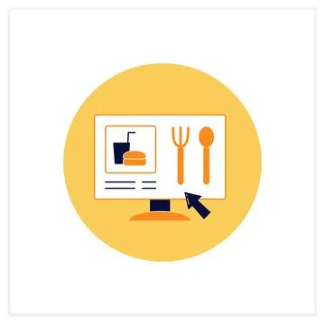 Online menu flat icon Stock Illustration