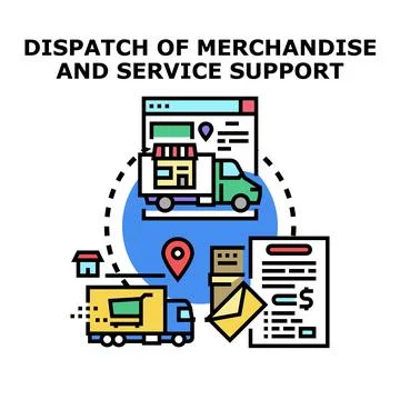 Online merchandise dispatch and delivery service support concept イラスト素材