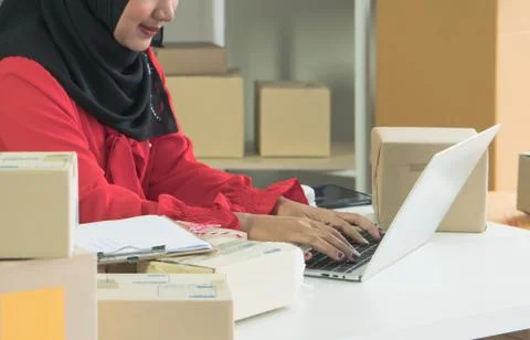 Online merchant that started up Foto stock