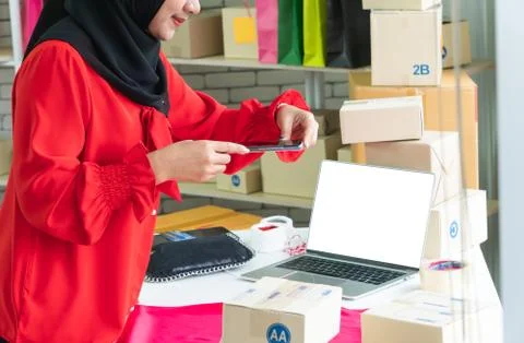 Online merchant that started up Foto stock