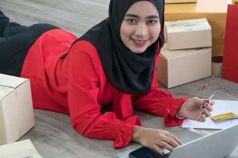 Online merchant that started up Foto stock