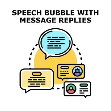 Online message conversation with replying speech bubbles concept Stock Illustration