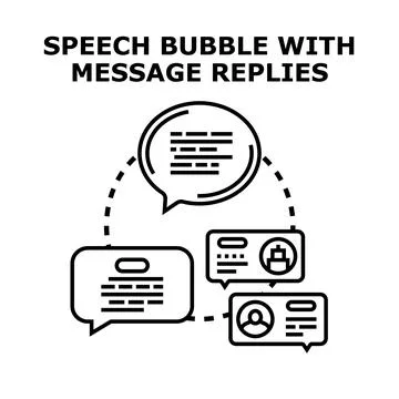 Online message conversation with replying speech bubbles concept Stock Illustration