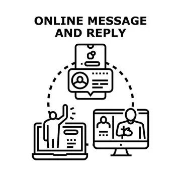 Online message reply feedback using virtual communication technology イラスト素材