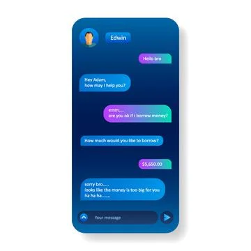 Online message user interface talk to friend Stock Illustration
