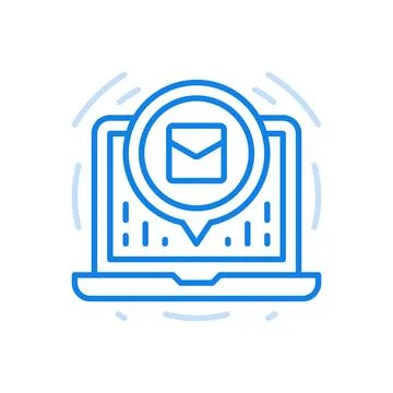 Online message vector line icon. Web chat application with correspondence and Stock Illustration