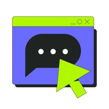 Online messaging 2D onboarding ui illustration Stock Illustration