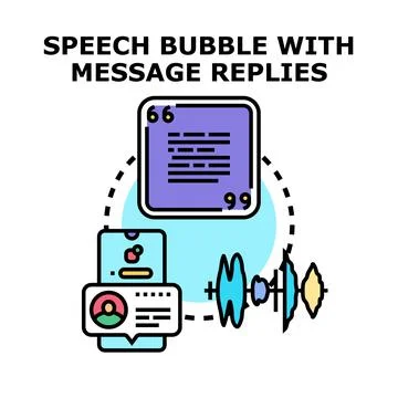 Online messaging and audio message replies concept Stock Illustration