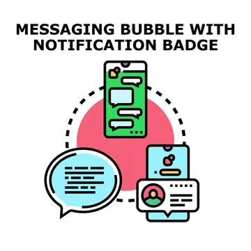 Online messaging application concept with notification Stock Illustration