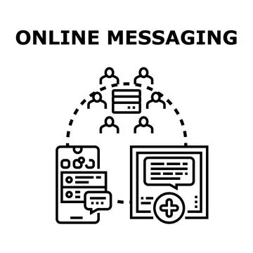 Online messaging concept with global communication and social network Stock Illustration