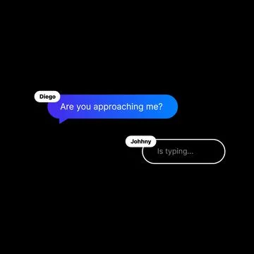 Online Messenger Interface Illustration. Social Media UI Concept on Black Stock Illustration