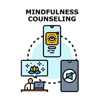 Online mindfulness counseling therapy application concept Stock Illustration