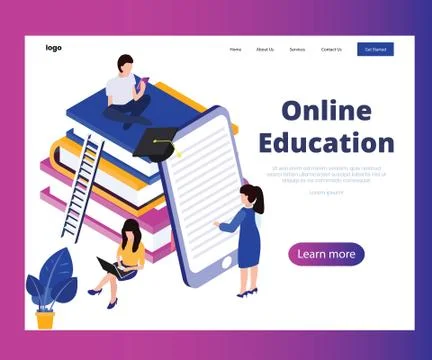 Online Mobile Education Learning Platforms Stock Illustration