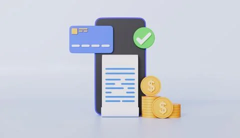 Online mobile payment and mobile banking transaction, payment via credit card Stock Illustration