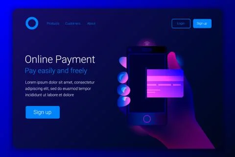 Online mobile payment concept. 库存插图