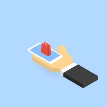 Online mobile shopping. Vector illustration . Stock Illustration