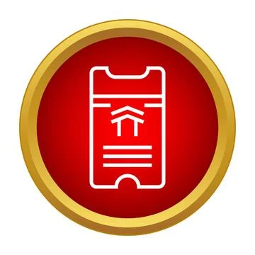 Online mobile ticket icon for event admission Stock Illustration