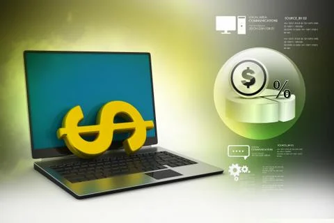 Online money making concept Stock Illustration