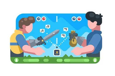 Online multiplayer game Stock Illustration