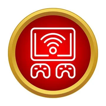 Online multiplayer gaming concept with wireless connection Stock Illustration