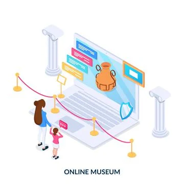 Online museum concept. Stock Illustration