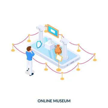 Online museum concept.  Stock Illustration