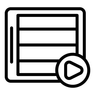 Online music player interface showing play button for streaming Illustrazione stock