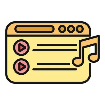 Online music player interface showing playlist and sound イラスト素材