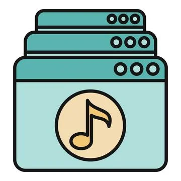 Online music player interface showing a musical note symbol Illustrazione stock