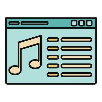 Online music player window displaying a playlist Illustrazione stock