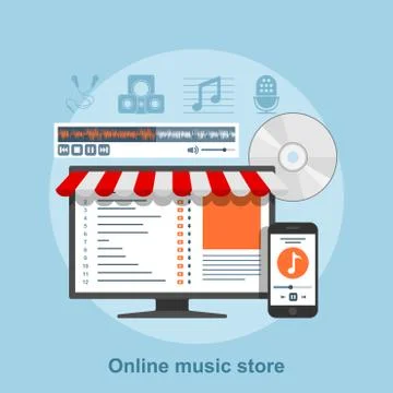 Online music store Stock Illustration