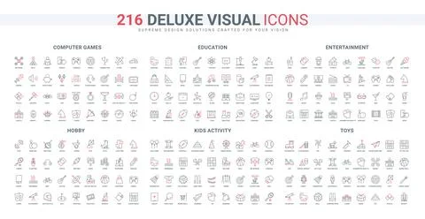 Online network and console game, sport and education, play with toys line icon Stock Illustration