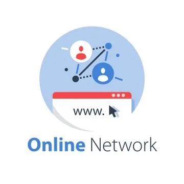 Online network, people connection, distant work, public relations Stock Illustration