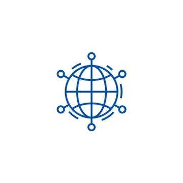 Online networking line icon concept. Online networking flat vector symbol, sign Illustrazione stock
