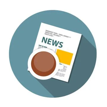 Online News illustration. Flat computing background Illustrazione stock