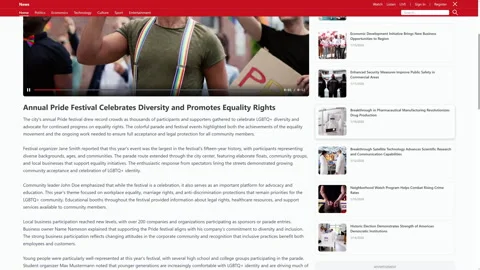 Online News Website With Articles Stock Footage 329679742