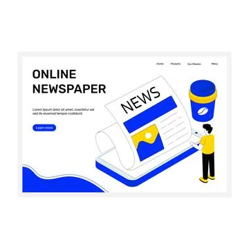 Online Newspaper Stock Illustration